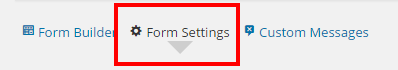 Edit Form - Form Settings Section