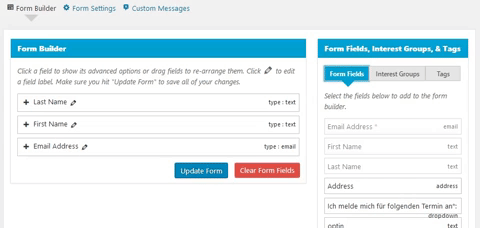 Adding tags to forms